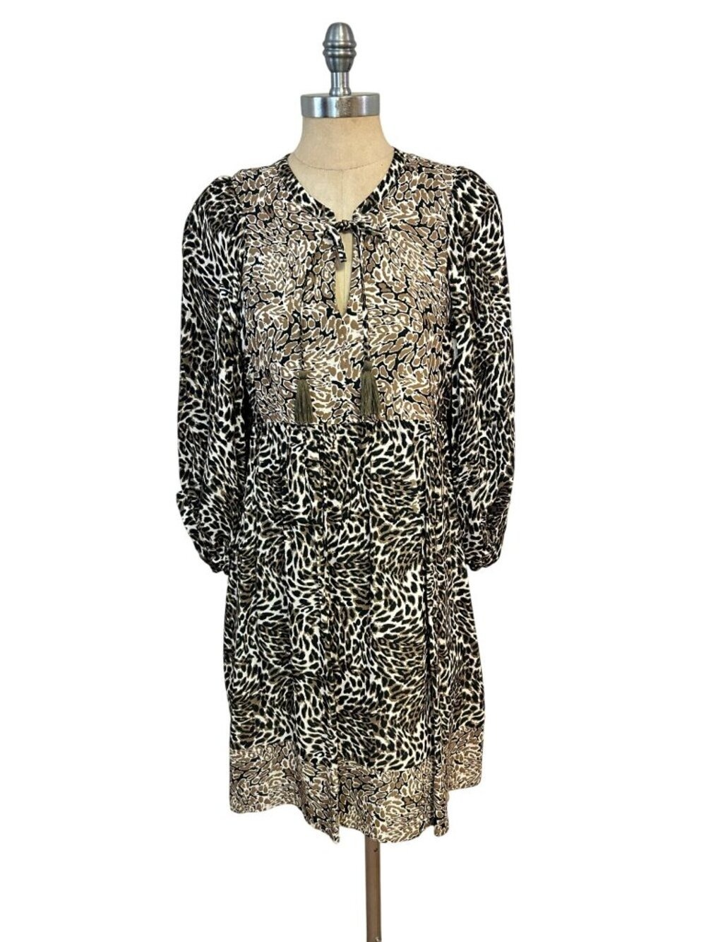 Tyler‎ Boe Animal Print Tassel Tie Shift Dress Small $246